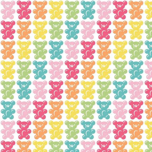 BE THE RAINBOW COTTON BY CAMELOT - BRIGHT GUMMY BEARS WHITE