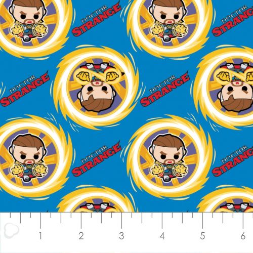 MARVEL COMICS : KAWAII COLLECTION COTTON BY CAMELOT - MINI DOCTOR STRANGE BLUE