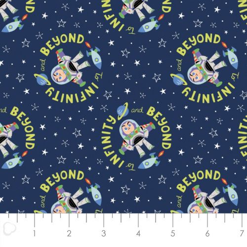 TOY STORY COTTON BY CAMELOT - BUZZ IN SPACE NAVY