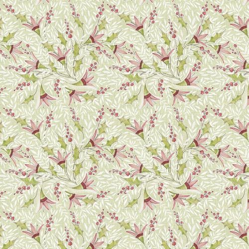 HOLLY JOLLY COTTON BY CORI DANTINI FOR FREE SPIRIT - HOLLY BERRY BLOOMS GREEN