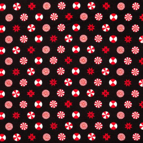 HOLIDAY HOMIES FLANNEL COTTON BY TULA PINK FOR FREE SPIRIT - PEPPERMINT STARS INK