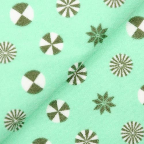 HOLIDAY HOMIES FLANNEL COTTON BY TULA PINK FOR FREE SPIRIT - PEPPERMINT STARS PINE FRESH