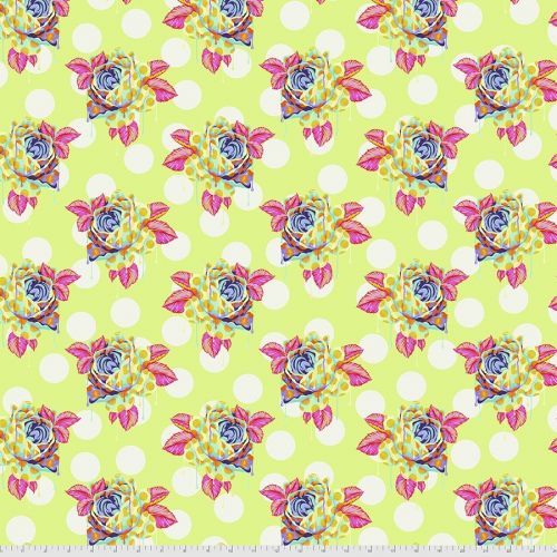 CURIOUSER COTTON BY TULA PINK FOR FREE SPIRIT - PAINTED ROSES SUGAR