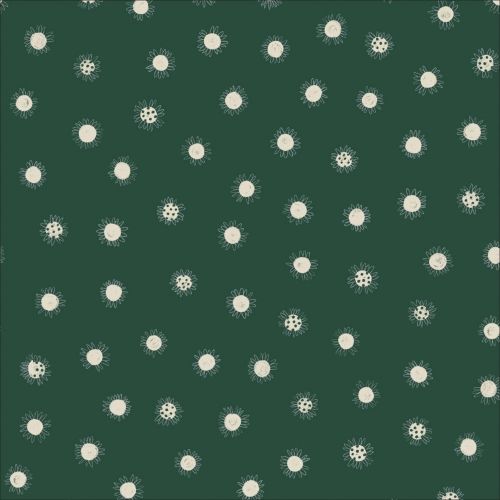 BLOOM TOGETHER COTTON BY MEENAL PATEL FOR CLOUD 9 - DAISY DOTS GREEN