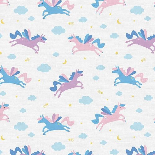 YOU ARE MAGICAL COTTON BY LIZ MYTINGER FOR PAINTBRUSH STUDIO - UNICORN & CLOUDS NATURAL