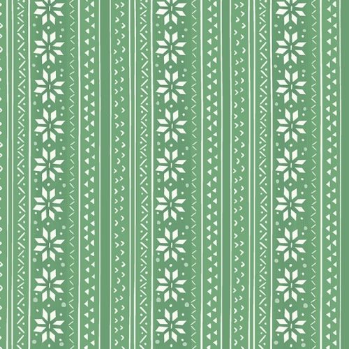 ENCHANTED WOODLAND COTTON BY DIANE NEUKIRCH FOR CLOTHWORKS - FLAKES & STRIPES GREEN