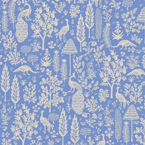 CAMONT COTTON BY RIFLE PAPER CO FOR COTTON + STEEL - EXOTIC FOREST BLUE