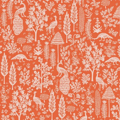 CAMONT COTTON BY RIFLE PAPER CO FOR COTTON + STEEL - EXOTIC FOREST ORANGE