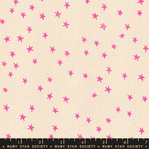 COTTON BY ALEXIA MARCELLE ABEGG FOR RUBY STAR SOCIETY - STARRY NEON PINK 