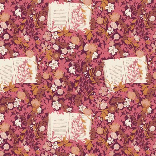 BOOKISH COTTON BY SHARON HOLLAND FOR ART GALLERY - WILDEST DREAMS PINK