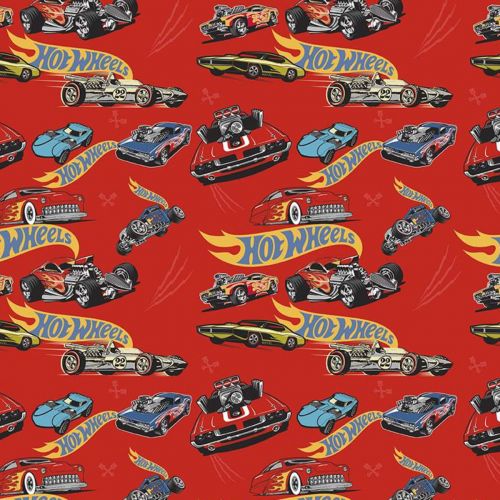 HOT WHEELS CLASSIC COTTON BY RILEY BLAKE - CARS RED