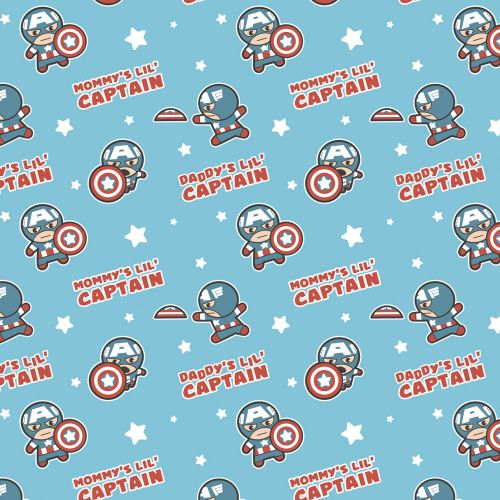 CHARACTER NURSERY COTTON BY CAMELOT - MOMMY’S LIL CAPTAIN BLUE