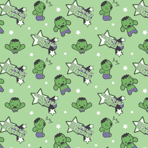 CHARACTER NURSERY COTTON BY CAMELOT - DADDY’S LITTLE HULK GREEN
