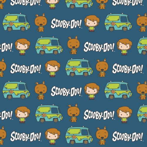 SCOOBY DOO CHIBI COTTON BY CAMELOT - SD CHIBI BEST PALS NAVY