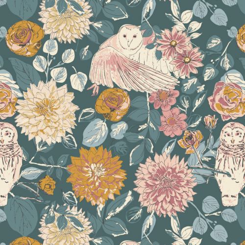 WILLOW COTTON BY SHARON HOLLAND FOR ART GALLERY FABRIC - OWL THINGS FLORAL 