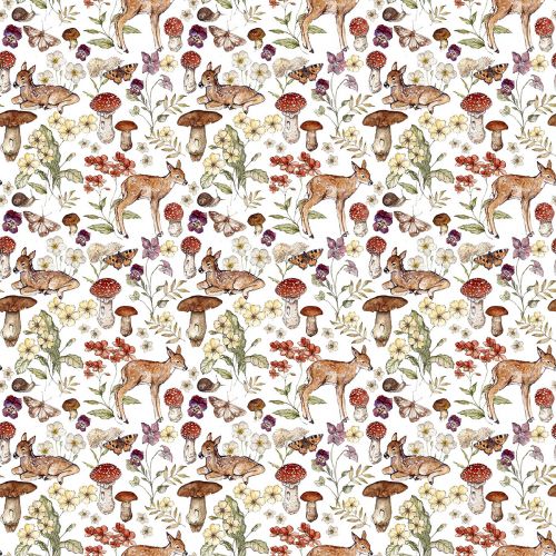 HEAVENLY HEDGEGROW COTTON BY JACKIE CARKILL FOR FIGO - DEERS CREAM