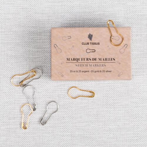 STITCH MARKERS SET 50 - GOLD & SILVER