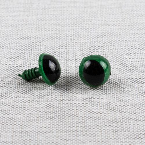 CAT SAFETY EYES 14MM - GREEN - SET OF 12