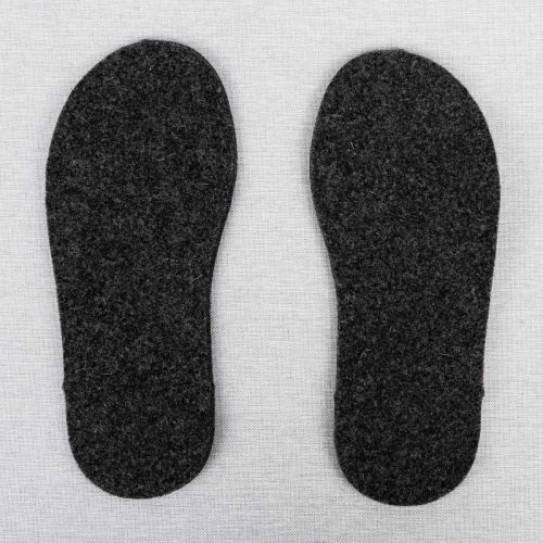 WOOL FELT SOLE WITH LATEX GRIP - CHARCOAL