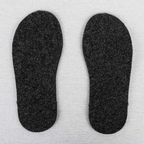 WOOL FELT SOLE WITH LATEX GRIP 250 MM - CHARCOAL