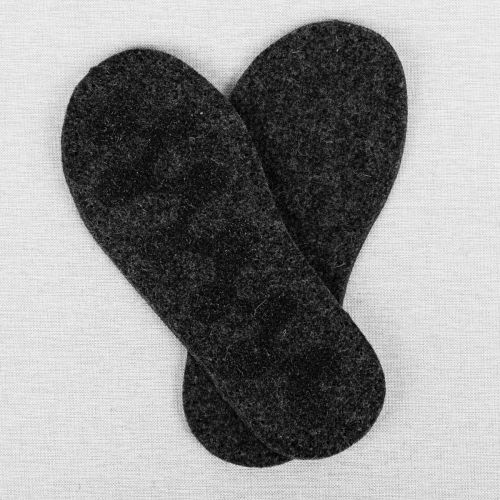 WOOL FELT SOLE WITH LATEX GRIP - CHARCOAL