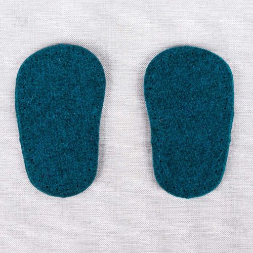 WOOL FELT SOLE 116 MM / 2 TO 6 MONTHS BABY - TEAL