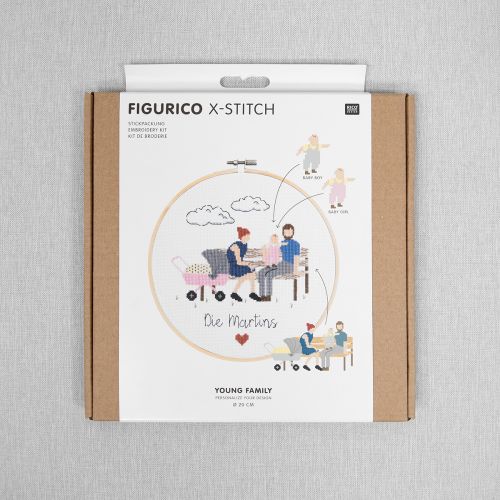 RICO CROSS STITCH KIT - LARGE - YOUNG FAMILY