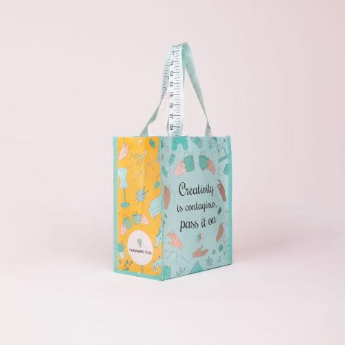 SMALL REUSABLE BAG WITH MEASURING TAPE STRAPS - CREATIVITY