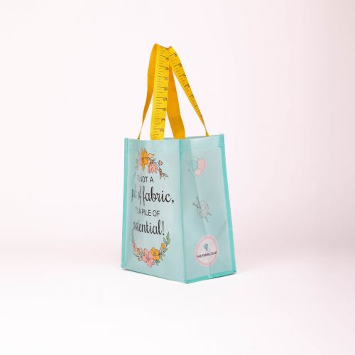 SMALL REUSABLE BAG WITH MEASURING TAPE STRAPS - NEVER ENOUGH FABRIC