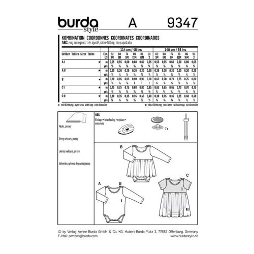 BURDA - 9347 COORDONNÉS POUR ENFANTS