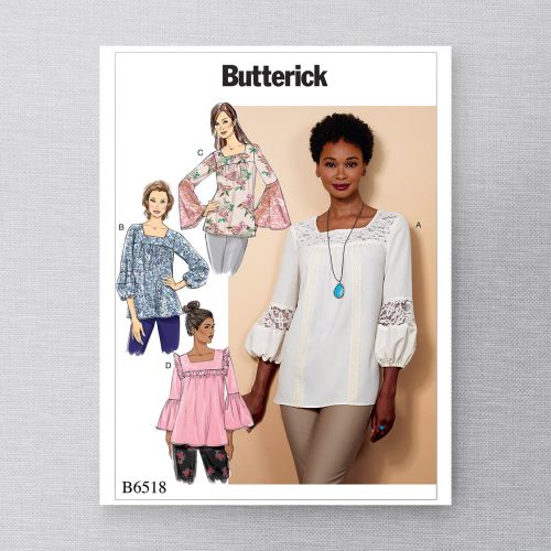 BUTTERICK - B6518 VERY LOOSE-FITTING TOPS FOR MISS