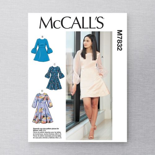 MCCALLS - M7832 FITTED DRESSES FOR MISS - 6-14