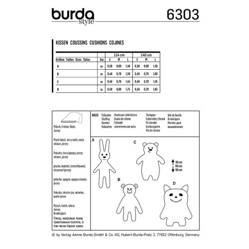 BURDA - 6303 COUSSINS