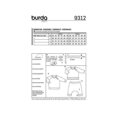 BURDA - 9312 COORDONNES POUR BÉBÉ