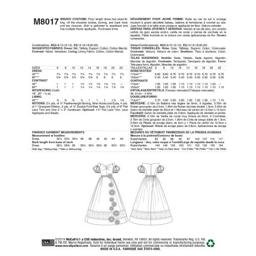 M8017-A5 - DÉGUISEMENT - ROBE POUR FEMMES - 6-14