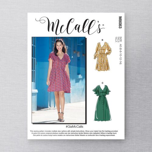 MCCALLS - M8083 DRESSES AND BELT FOR MISS - 6-14