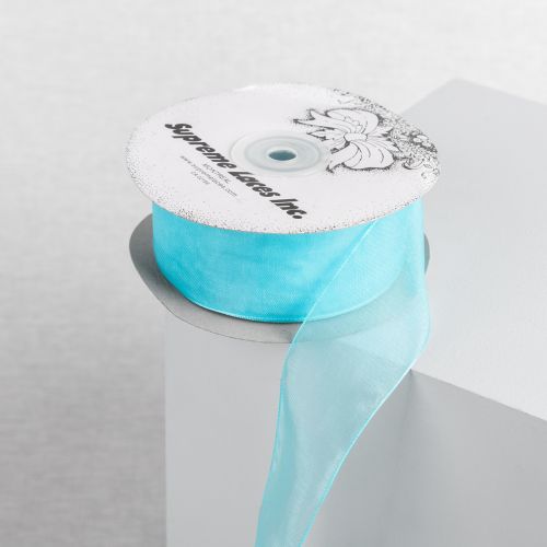 SHEER RIBBON ROLL 36 MM - TURQUOISE - 30M