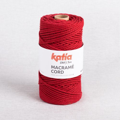100% RECYCLED MACRAMÉ CORD 5MM BY KATIA - RED