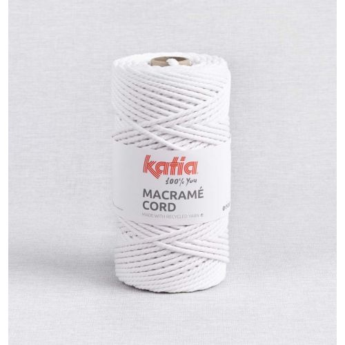 100% RECYCLED MACRAMÉ CORD 5MM BY KATIA - WHITE