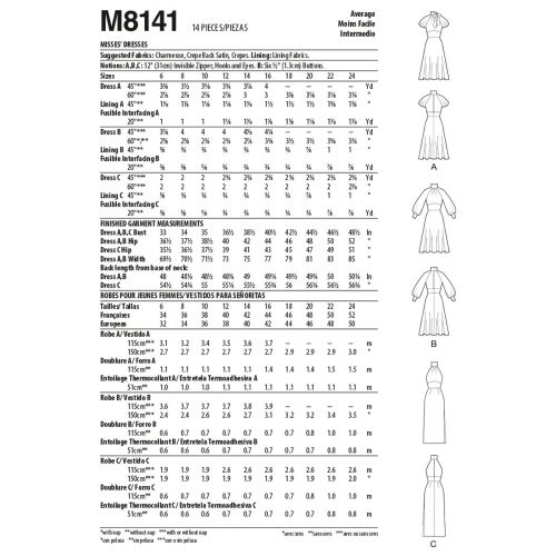 MCCALLS - M8141 DRESSES FOR MISS - 6-14