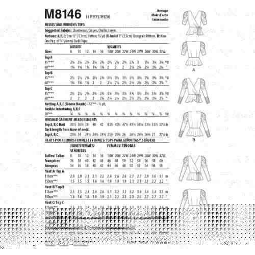 MCCALLS - M8146 TOPS FOR MISS - 8-16