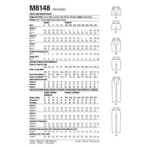 MCCALLS - M8148 PANTS FOR MISS - 8-16