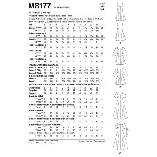 MCCALLS - M8177 DRESSES FOR MISS - 6-14