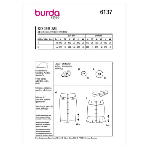 BURDA - 6137 SKIRTS FOR MISS
