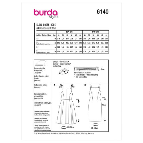 BURDA - 6140 DRESSES FOR MISS