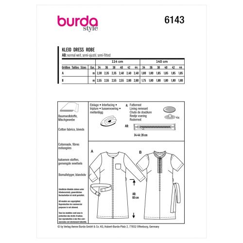 BURDA - 6143 DRESSES FOR MISS