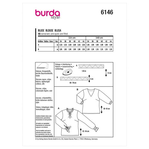 BURDA - 6146 BLOUSES FOR MISS
