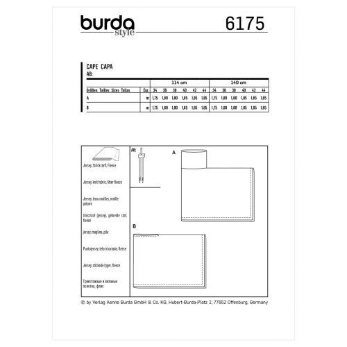 BURDA - 6175 CAPES FOR MISS