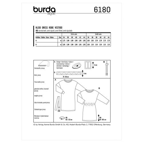 BURDA - 6180 DRESSES FOR MISS