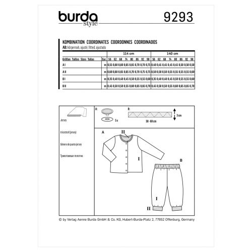 BURDA - 9293 CHILD COORDINATES 
